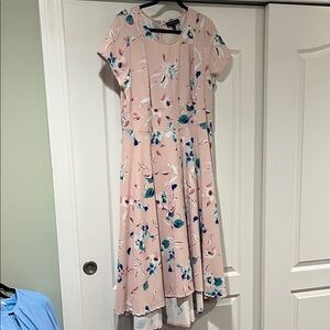 Lane Bryant Pink Floral Midi Dress